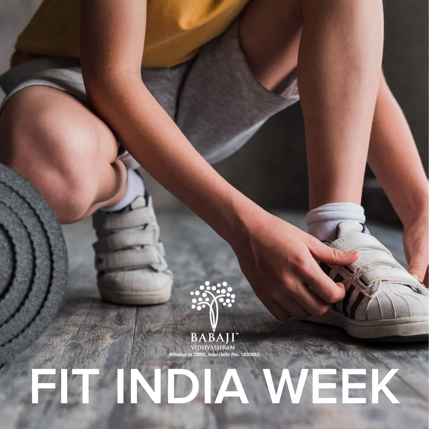 A boy wearing shoes representing Fit India Week 
